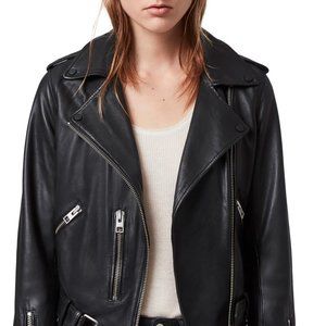 All Saints Balfern Womens Leather Moto Biker Jacket Size 10 US/ 14 UK